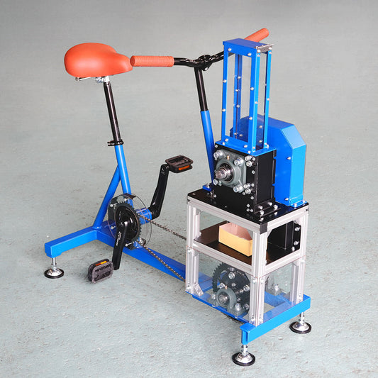 自転車型ボトルキャップ粉砕機